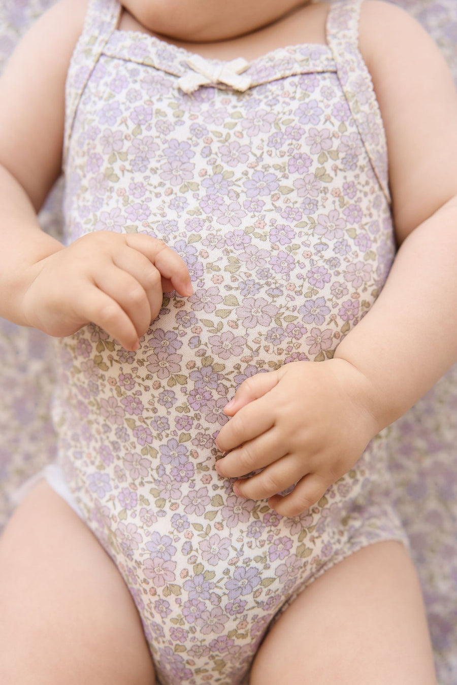 Organic Cotton Bridget Singlet Bodysuit - Chloe Lavender Childrens Bodysuit from Jamie Kay Australia