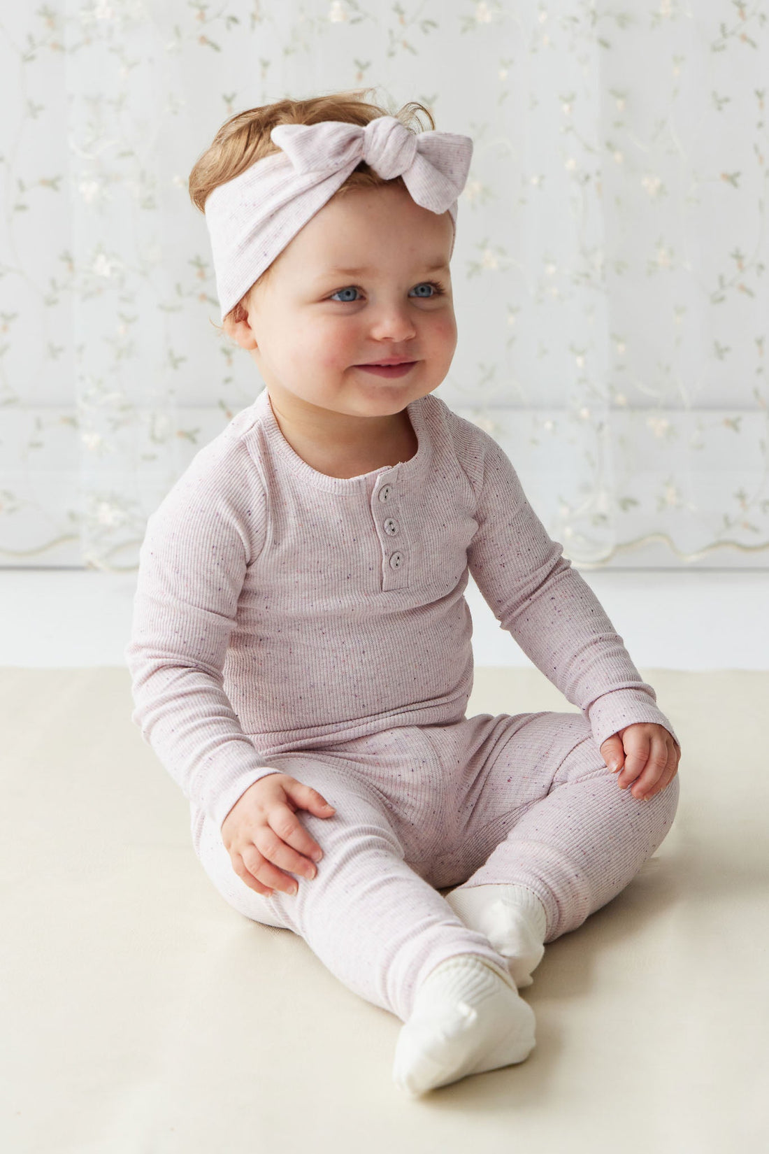 Organic Cotton Fine Rib Lilian Headband - Tulip Fleck Childrens Headband from Jamie Kay Australia