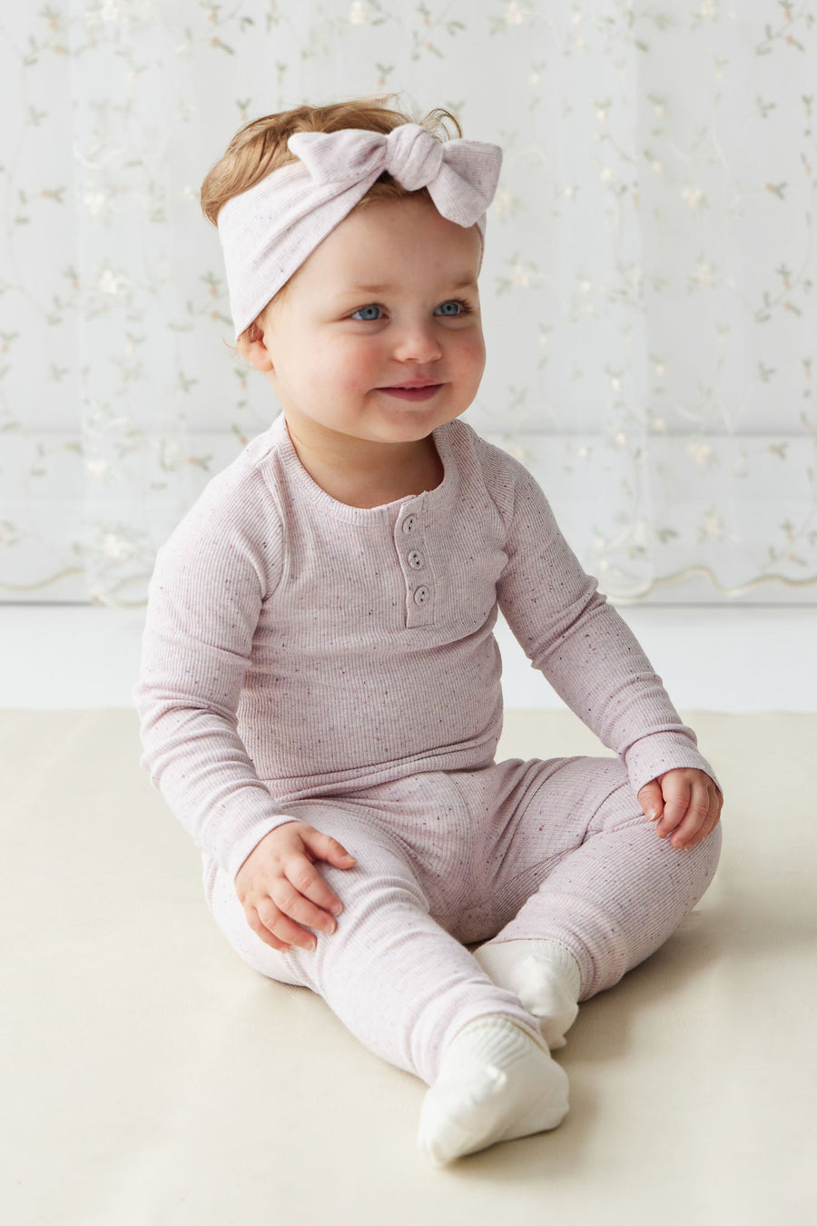 Organic Cotton Fine Rib Lilian Headband - Tulip Fleck Childrens Headband from Jamie Kay Australia