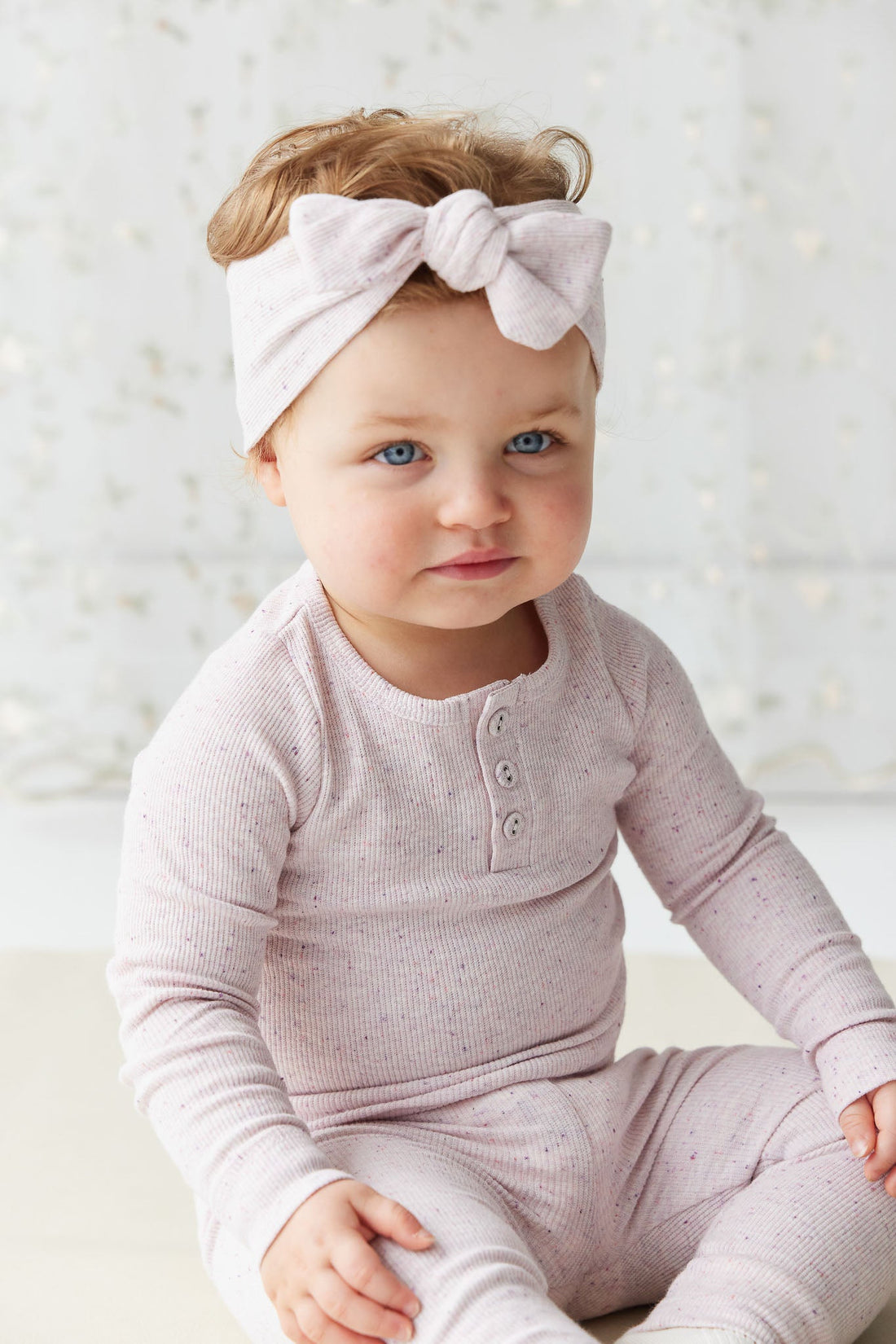 Organic Cotton Fine Rib Lilian Headband - Tulip Fleck Childrens Headband from Jamie Kay Australia