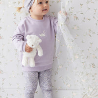 Organic Cotton Everyday Legging - April Lilac Childrens Legging from Jamie Kay Australia