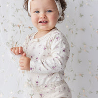 Organic Cotton Everyday Legging - Sweet William Floral Natural Childrens Legging from Jamie Kay Australia