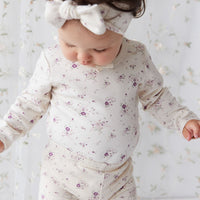 Organic Cotton Long Sleeve Top - Sweet William Floral Natural Childrens Top from Jamie Kay Australia