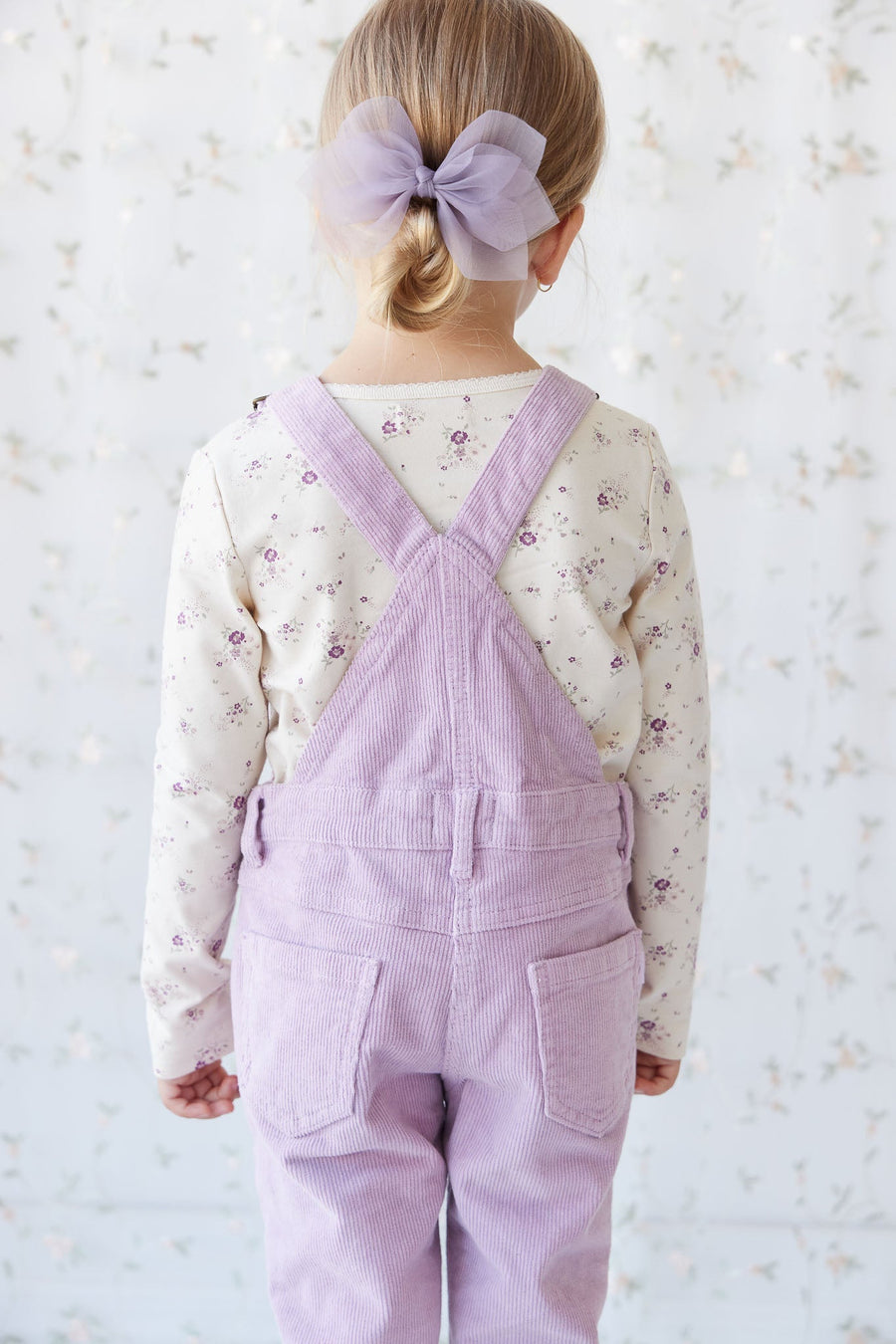 Organic Cotton Long Sleeve Top - Sweet William Floral Natural Childrens Top from Jamie Kay Australia