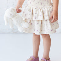 Organic Cotton Ruby Skirt - Sweet William Floral Natural Childrens Skirt from Jamie Kay Australia