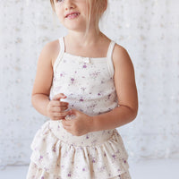 Organic Cotton Ruby Skirt - Sweet William Floral Natural Childrens Skirt from Jamie Kay Australia