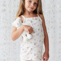 Organic Cotton Everyday Bike Short - Sweet William Floral Natural Childrens Short from Jamie Kay Australia