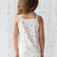 Organic Cotton Singlet - Sweet William Floral Natural Childrens Singlet from Jamie Kay Australia