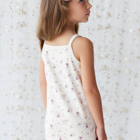 Organic Cotton Everyday Bike Short - Sweet William Floral Natural Childrens Short from Jamie Kay Australia