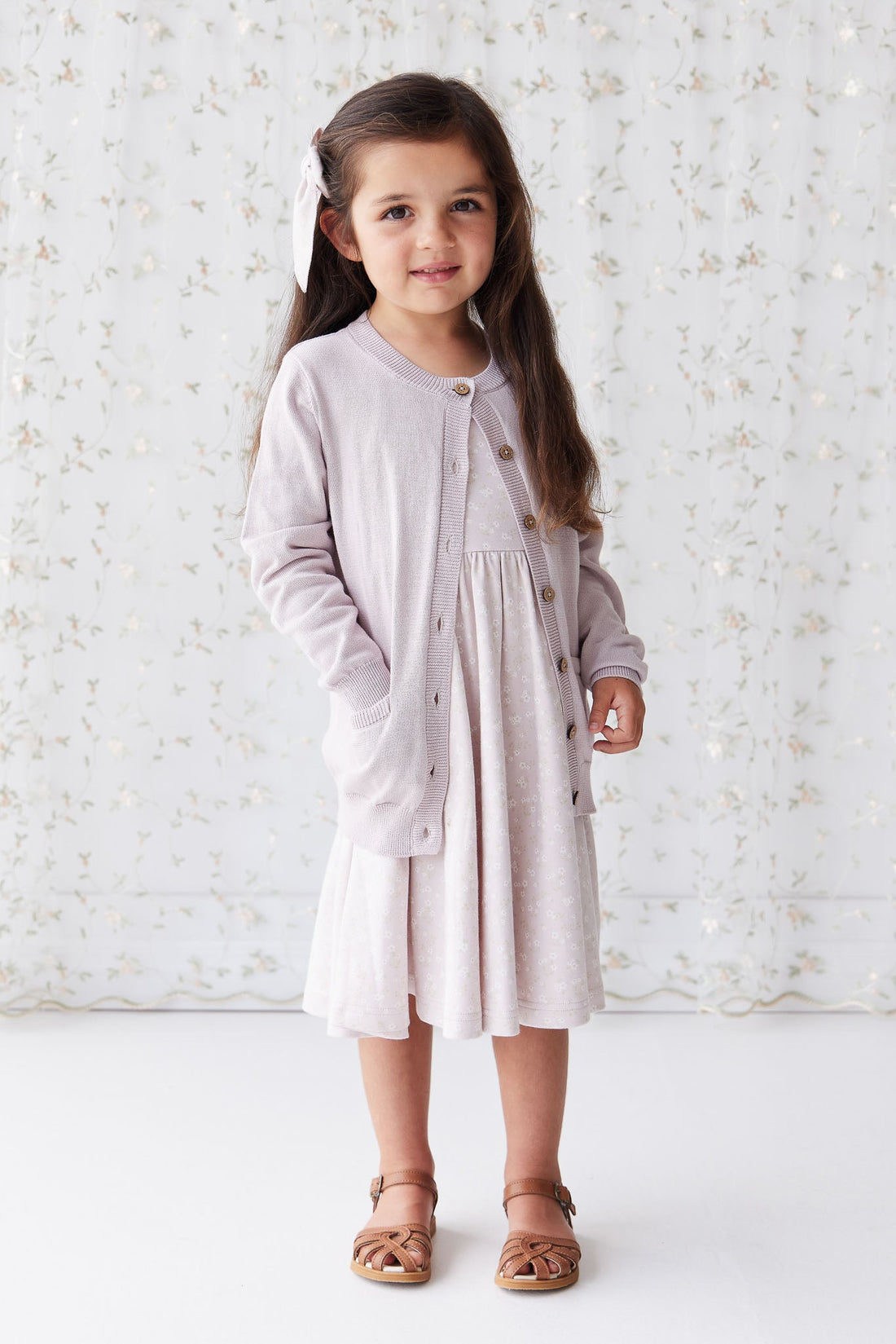 Organic Cotton Samantha Dress - Addie Lilac Childrens Dress from Jamie Kay Australia