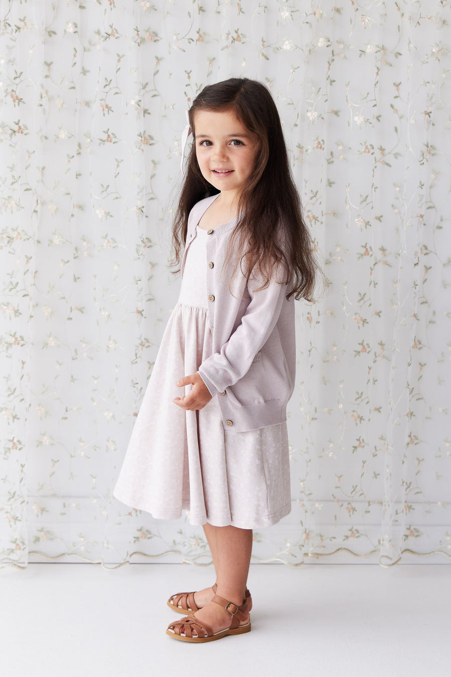 Organic Cotton Samantha Dress - Addie Lilac Childrens Dress from Jamie Kay Australia