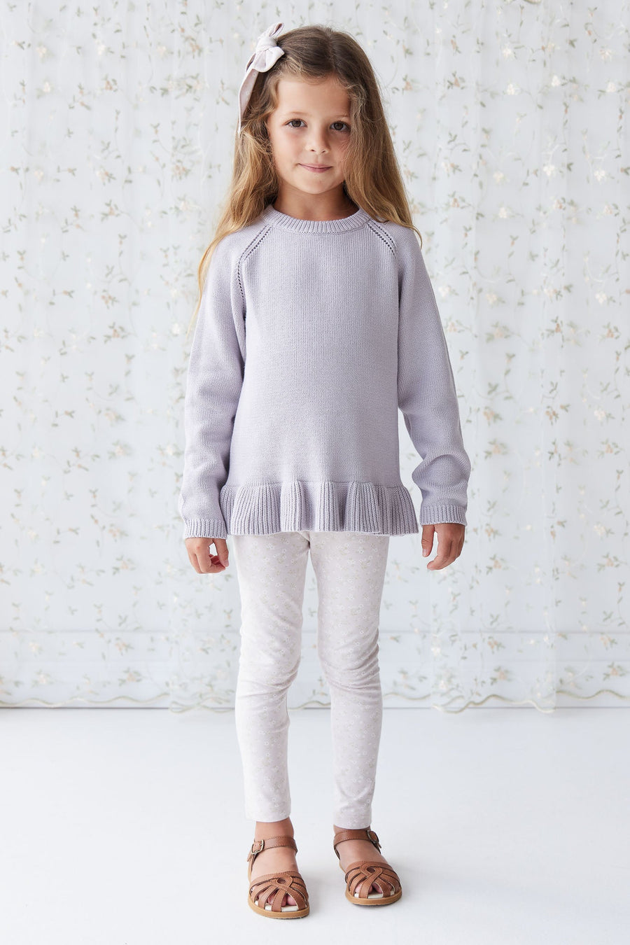 Organic Cotton Everyday Legging - Addie Lilac Childrens Legging from Jamie Kay Australia