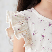 Organic Cotton Ada Dress - Sweet William Floral Natural Childrens Dress from Jamie Kay Australia