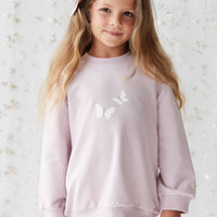 Organic Cotton Aubrey Sweatshirt - Violet Tint Childrens Top from Jamie Kay Australia