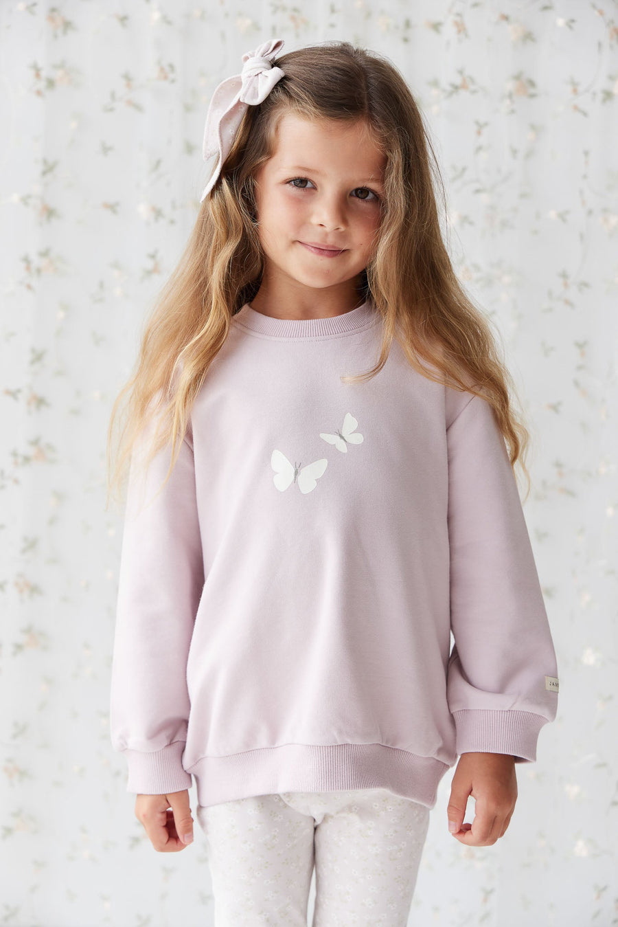 Organic Cotton Aubrey Sweatshirt - Violet Tint Childrens Top from Jamie Kay Australia