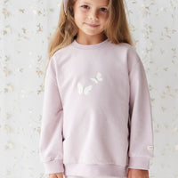 Organic Cotton Aubrey Sweatshirt - Violet Tint Childrens Top from Jamie Kay Australia