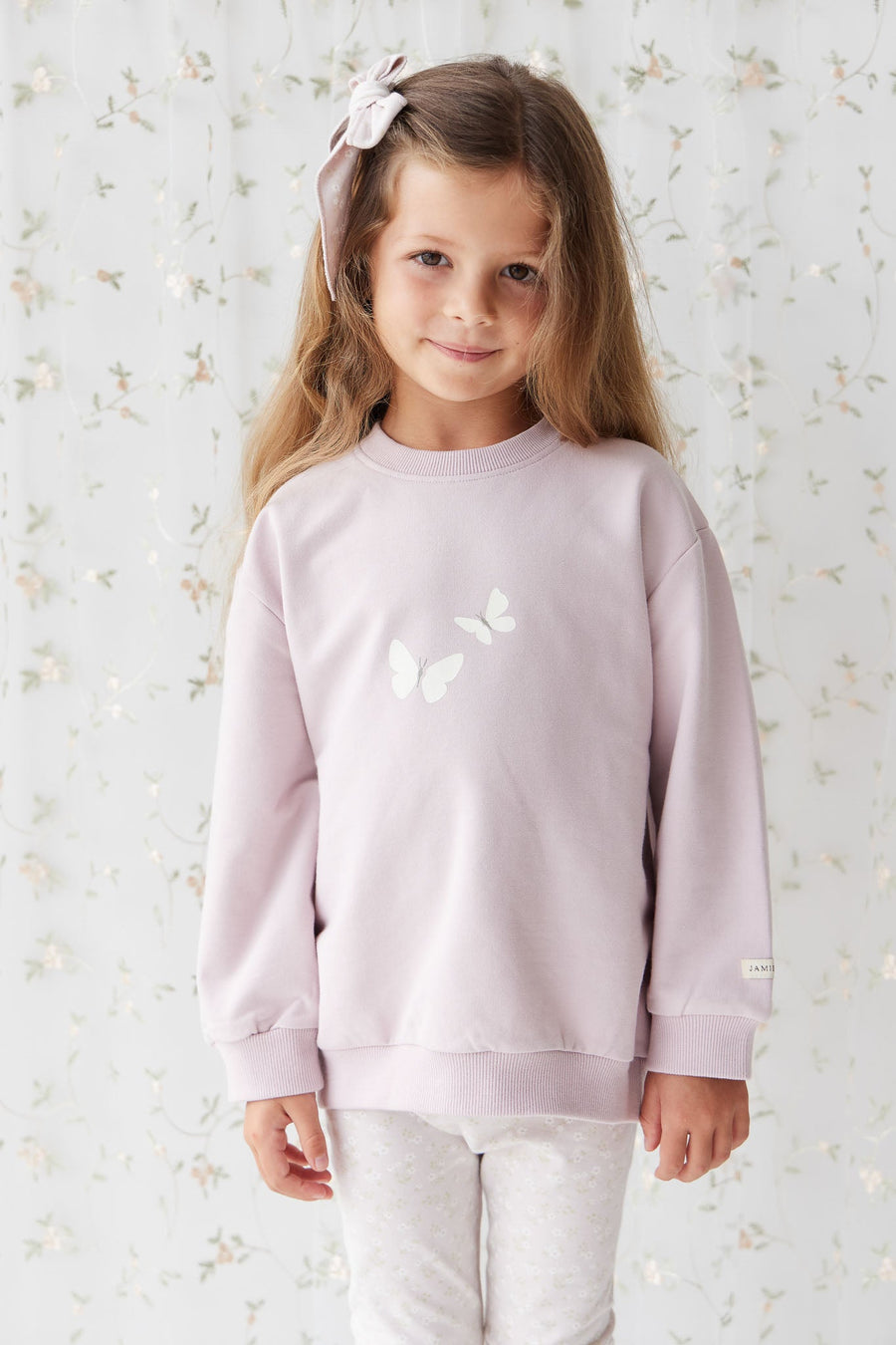 Organic Cotton Aubrey Sweatshirt - Violet Tint Childrens Top from Jamie Kay Australia