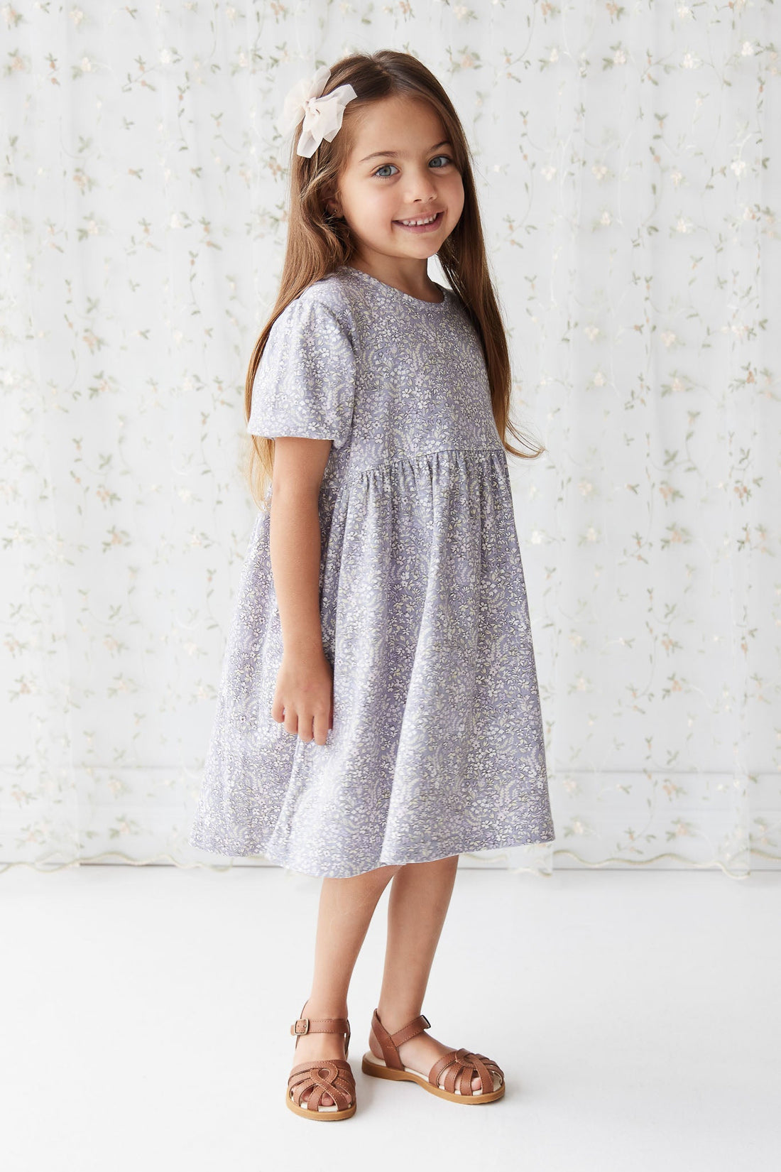 Organic Cotton Penny Dress - April Lilac Childrens Dress from Jamie Kay Australia