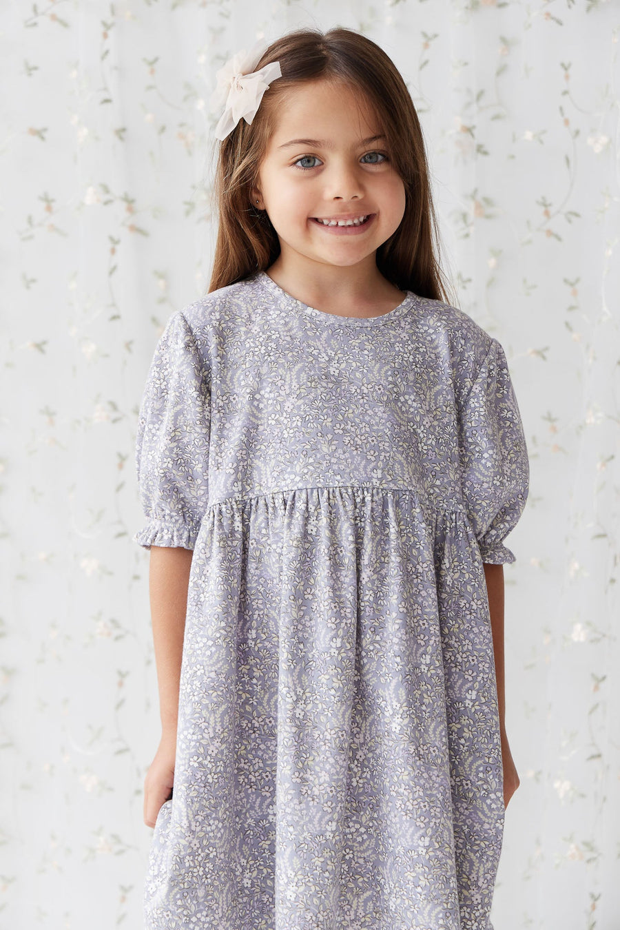 Organic Cotton Penny Dress - April Lilac Childrens Dress from Jamie Kay Australia