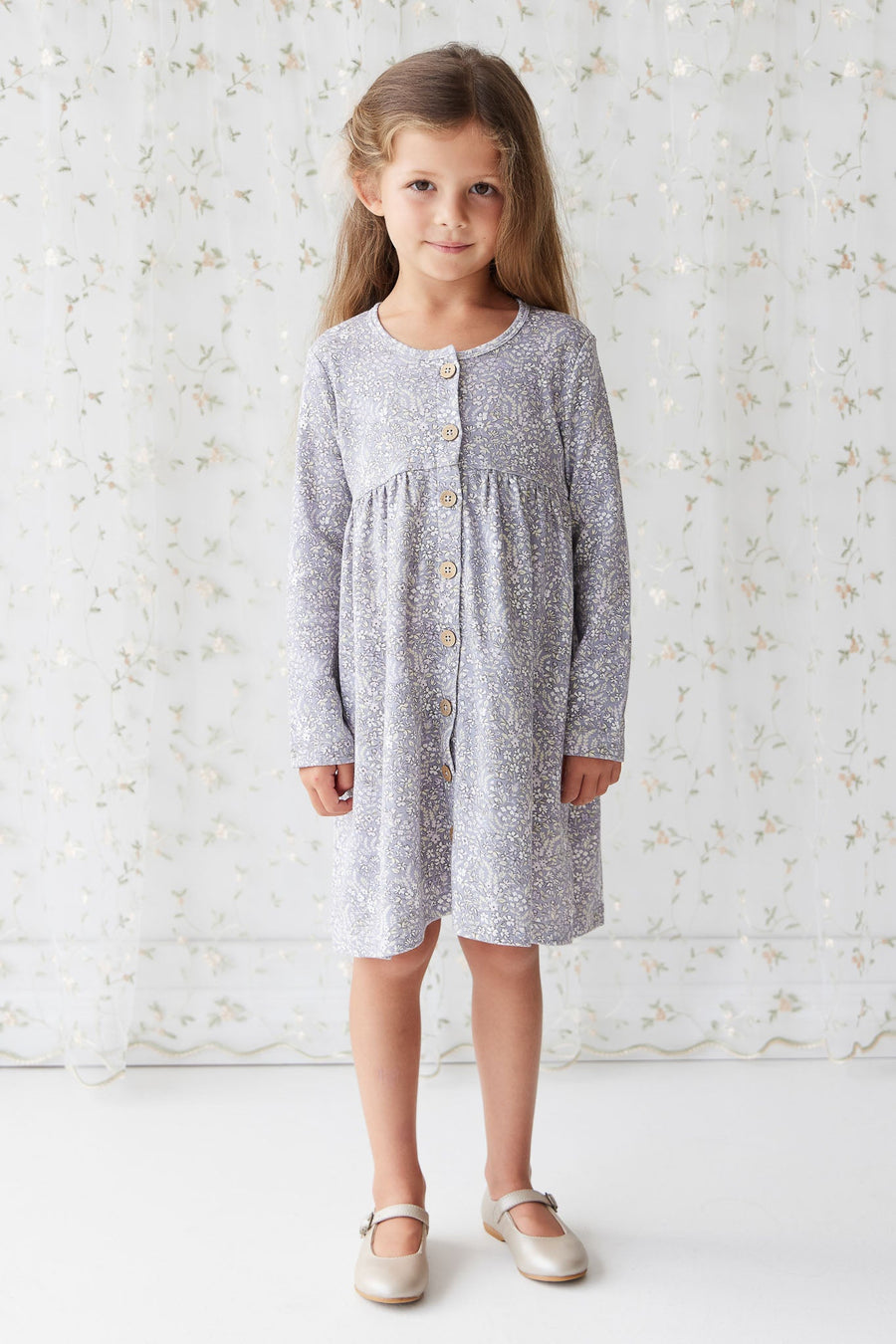 Organic Cotton Poppy Dress - April Lilac Childrens Dress from Jamie Kay Australia