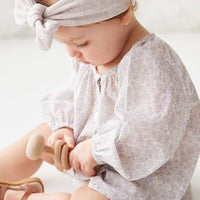 Organic Cotton Fine Rib Lilian Headband - Lavender Fleck Childrens Headband from Jamie Kay Australia