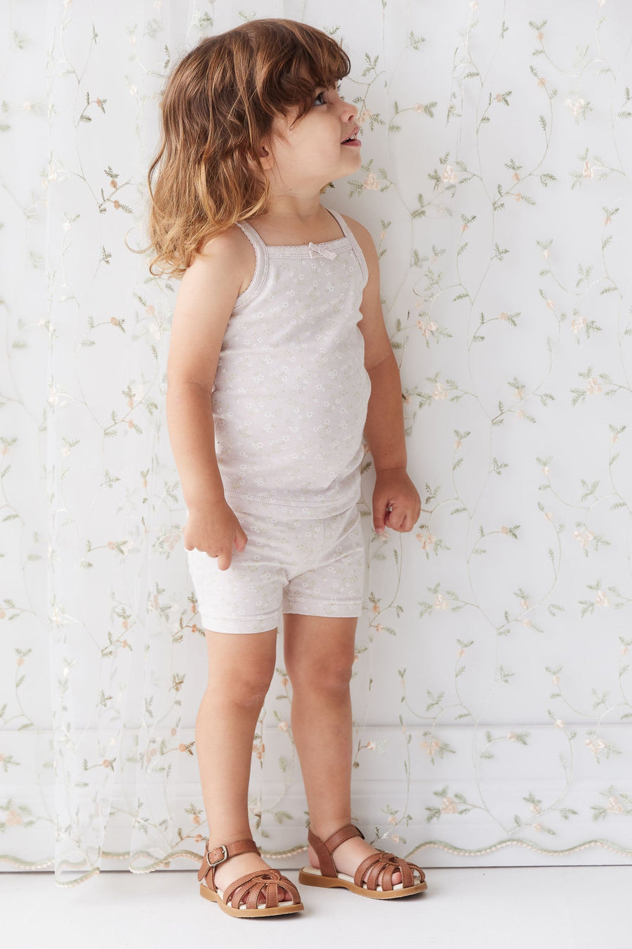 Organic Cotton Singlet - Addie Lilac Childrens Singlet from Jamie Kay Australia