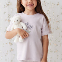 Organic Cotton Fine Rib Elisa Bike Short - Lavender Fleck Childrens Short from Jamie Kay Australia