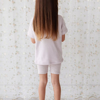 Organic Cotton Fine Rib Elisa Bike Short - Lavender Fleck Childrens Short from Jamie Kay Australia