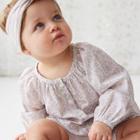 Organic Cotton Fine Rib Lilian Headband - Lavender Fleck Childrens Headband from Jamie Kay Australia