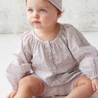 Organic Cotton Fine Rib Lilian Headband - Lavender Fleck Childrens Headband from Jamie Kay Australia