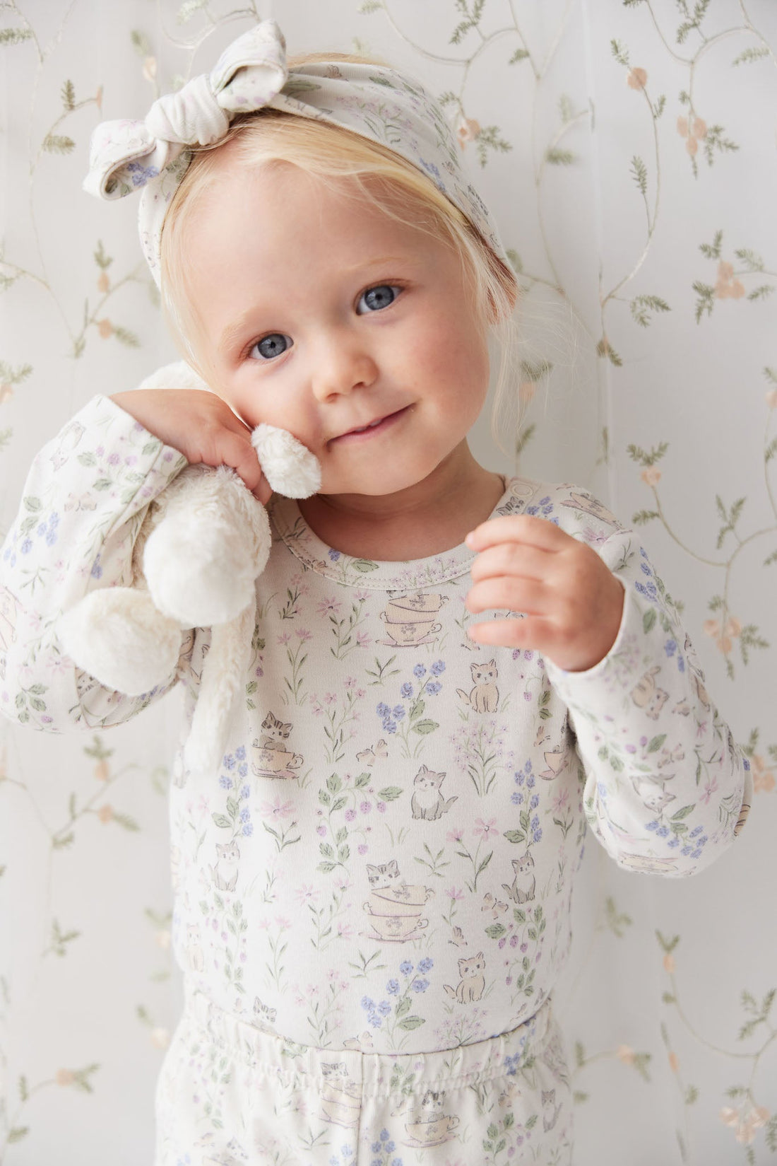 Organic Cotton Long Sleeve Top - Moons Garden Lavender Childrens Top from Jamie Kay Australia