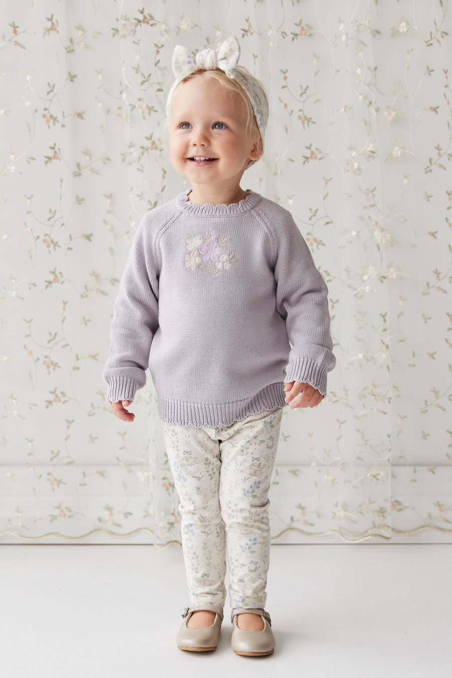 Audrey Knitted Jumper - Starling Goldie Bouquet Childrens Jumper from Jamie Kay Australia