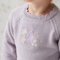 Audrey Knitted Jumper - Starling Goldie Bouquet Childrens Jumper from Jamie Kay Australia