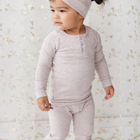 Organic Cotton Fine Rib Legging - Lavender Fleck Childrens Legging from Jamie Kay Australia