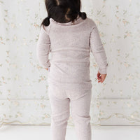 Organic Cotton Fine Rib Legging - Lavender Fleck Childrens Legging from Jamie Kay Australia