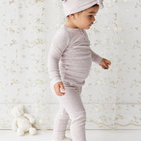 Organic Cotton Fine Rib Legging - Lavender Fleck Childrens Legging from Jamie Kay Australia