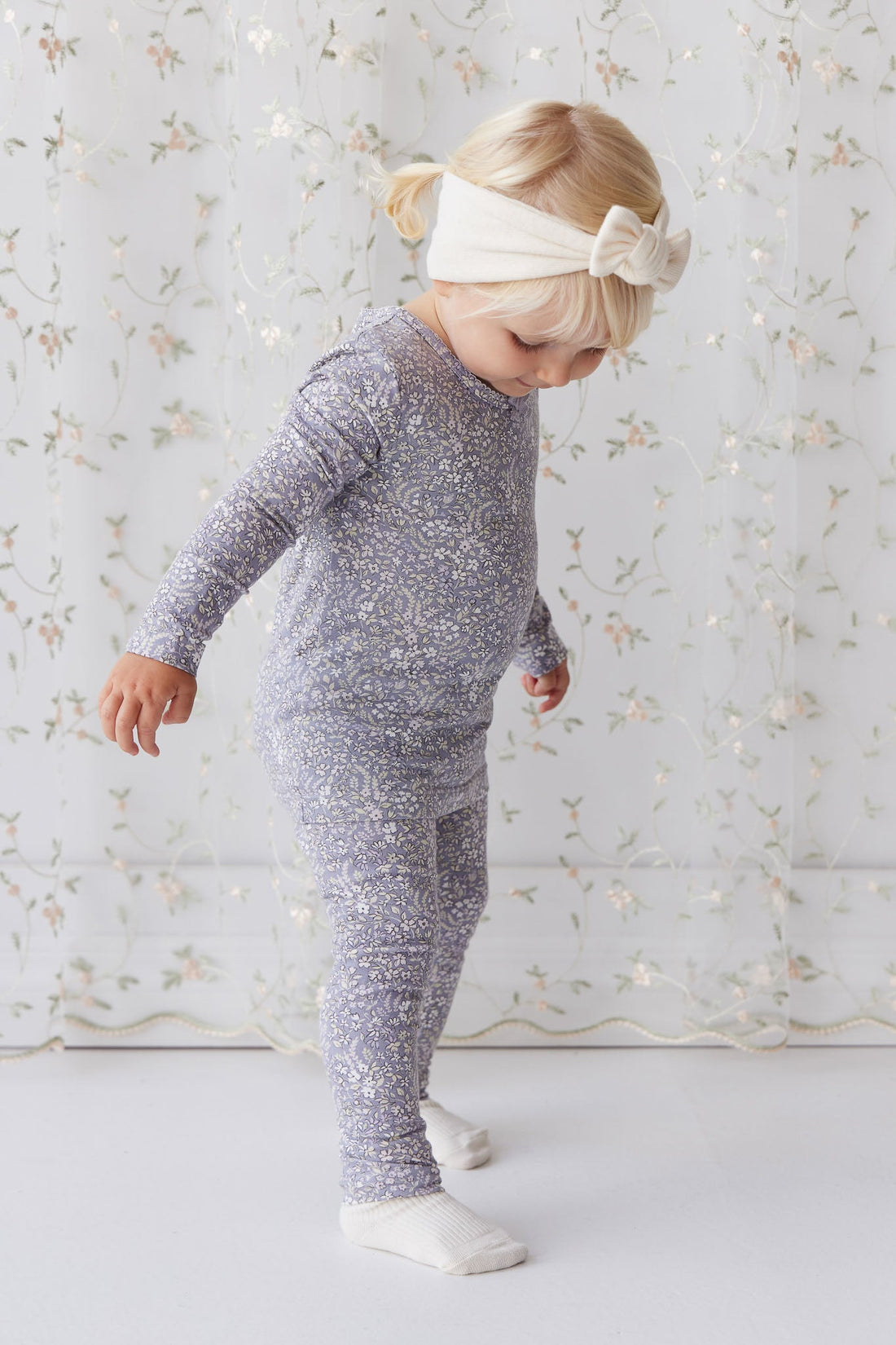 Organic Cotton Everyday Legging - April Lilac Childrens Legging from Jamie Kay Australia