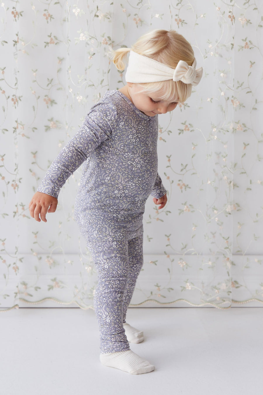 Organic Cotton Everyday Legging - April Lilac Childrens Legging from Jamie Kay Australia