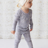 Organic Cotton Everyday Legging - April Lilac Childrens Legging from Jamie Kay Australia