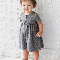 Organic Cotton Lola Dress - Rosalie Floral Lava Childrens Dress from Jamie Kay Australia