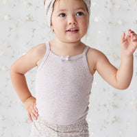 Organic Cotton Fine Rib Singlet - Lavender Fleck Childrens Singlet from Jamie Kay Australia