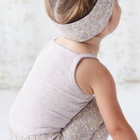 Organic Cotton Fine Rib Singlet - Lavender Fleck Childrens Singlet from Jamie Kay Australia