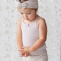 Organic Cotton Fine Rib Singlet - Lavender Fleck Childrens Singlet from Jamie Kay Australia