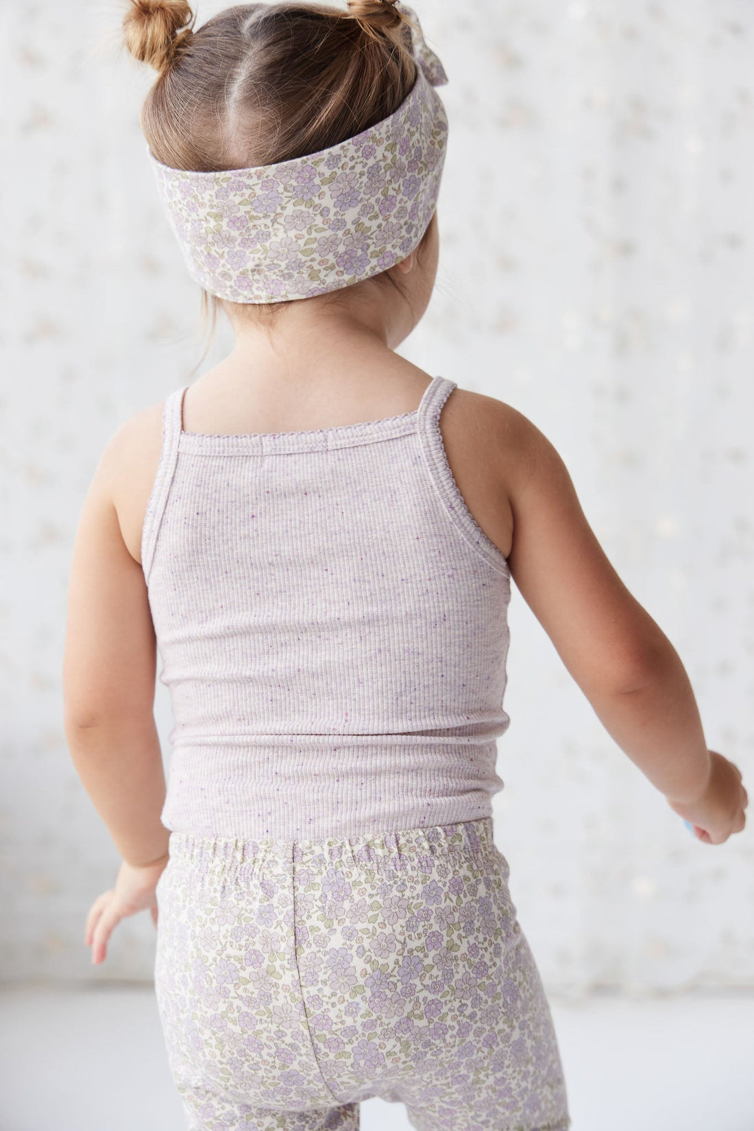 Organic Cotton Fine Rib Singlet - Lavender Fleck Childrens Singlet from Jamie Kay Australia