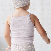 Organic Cotton Fine Rib Singlet - Lavender Fleck Childrens Singlet from Jamie Kay Australia