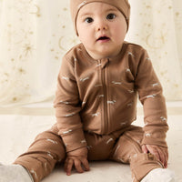 Organic Cotton Reese Zip Onepiece - Cosy Basil Spiced Childrens Onepiece from Jamie Kay Australia