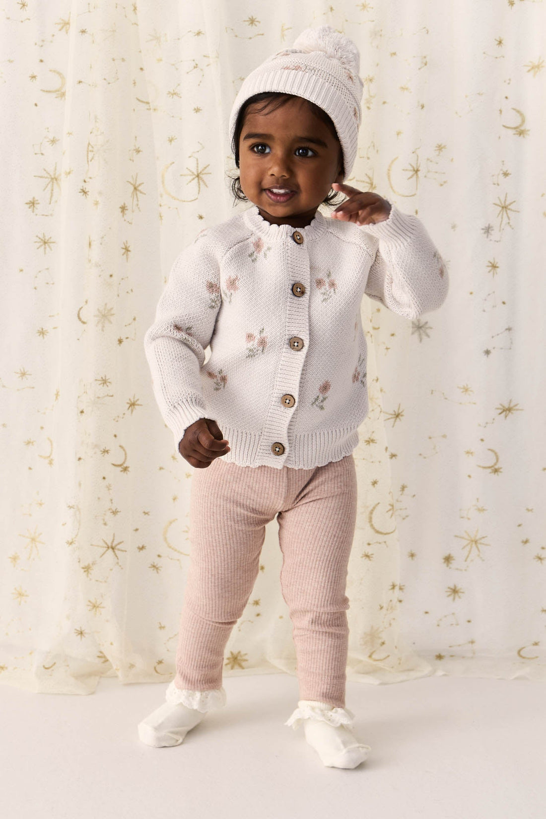 Organic Cotton Modal Everyday Legging - Dusky Rose Marle Childrens Legging from Jamie Kay Australia