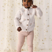 Organic Cotton Modal Everyday Legging - Dusky Rose Marle Childrens Legging from Jamie Kay Australia