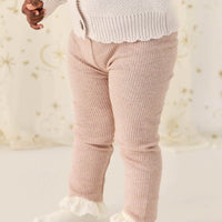 Organic Cotton Modal Everyday Legging - Dusky Rose Marle Childrens Legging from Jamie Kay Australia