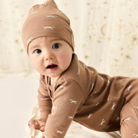 Organic Cotton Reese Zip Onepiece - Cosy Basil Spiced Childrens Onepiece from Jamie Kay Australia